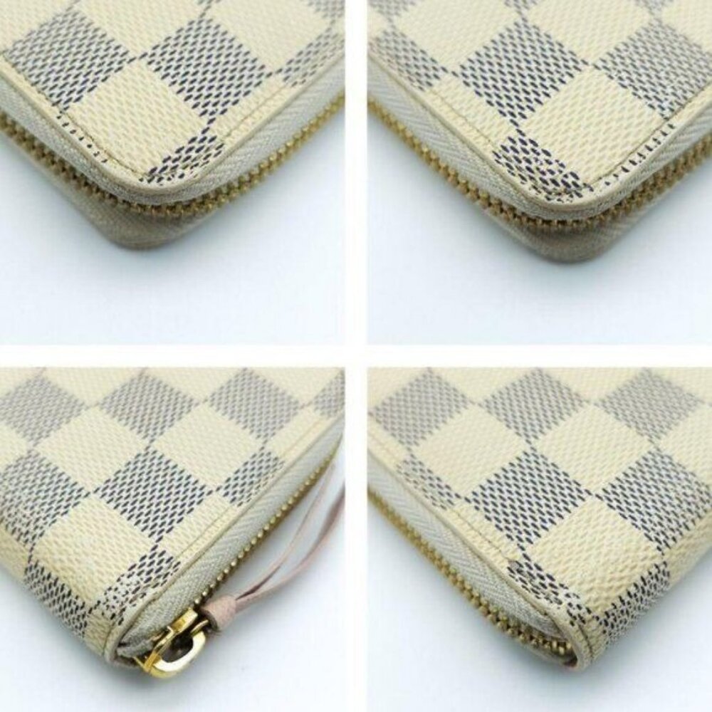Authentic Louis Vuitton Damier Azur Clemence Zippy Wallet Rose Ballerine Pink - Picture 6 of 8